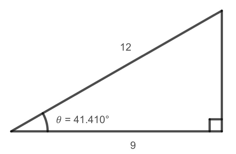 right triangle with hypotenuse, adjacent side, and angle labeled